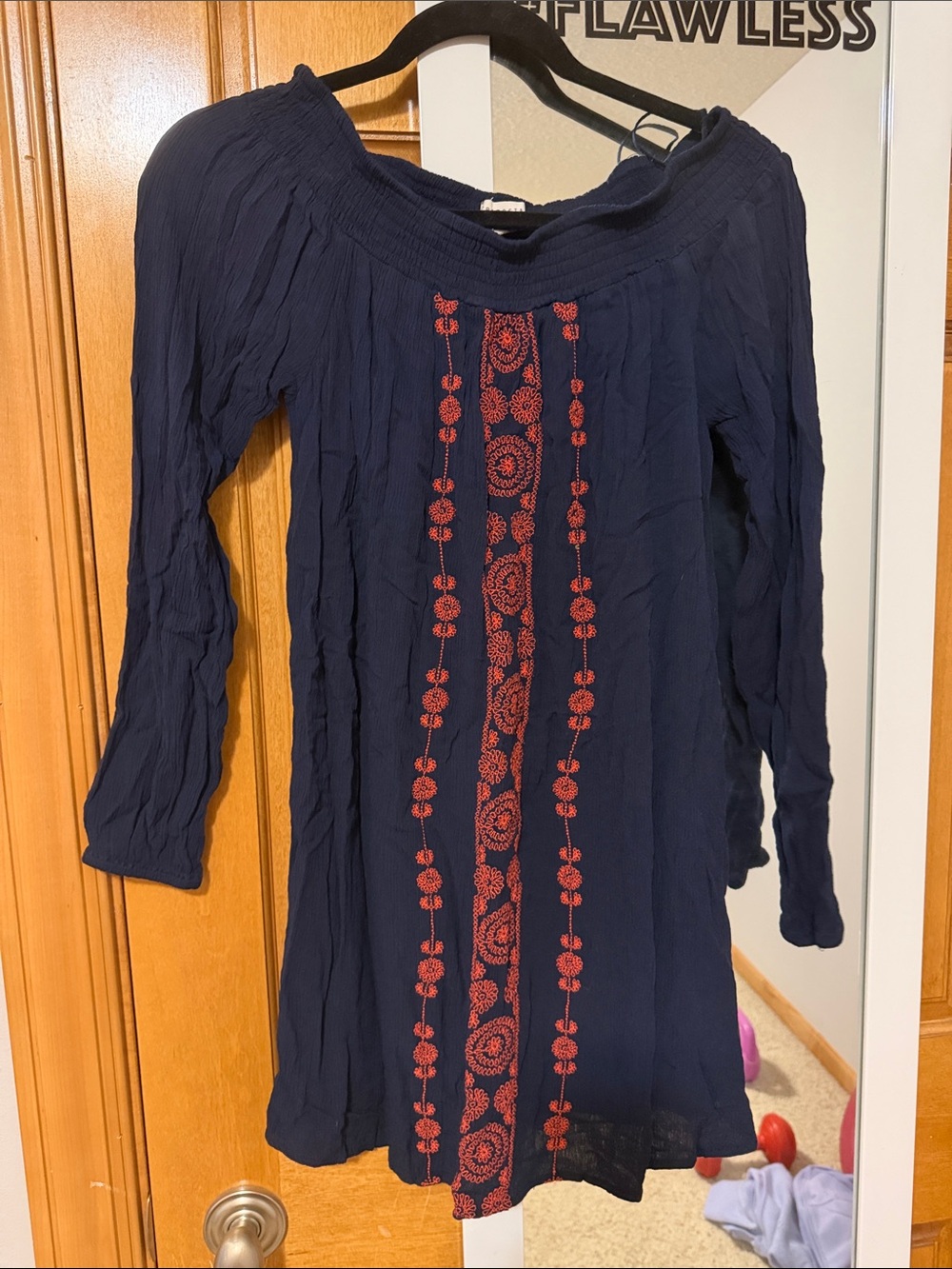 Aeropostale Navy Tunic Dress with Red Embroidered Front